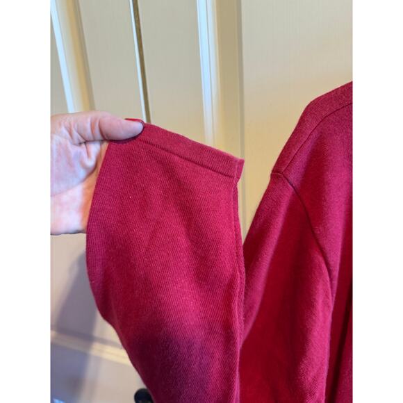 Studio Collection Women Red Sweater Black Velvet Trim Tie Plus Size 2X - Picture 5 of 8